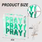 Pray on It Acrylic Sign 4x4in, Christian Room Decor for Women, Office Gift - Image 2
