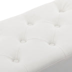 DUHOME Button-Tufted Ottoman Bench, Upholstered Footrest Stool Rectangular - Image 5