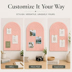Large Arched Felt Bulletin Board, Sized 36" x 24" for Office & Wall Decor – 6 Customizable Adhesive Tiles with Pins are Perfect to Display Your Photos (Pink-A) - Image 4