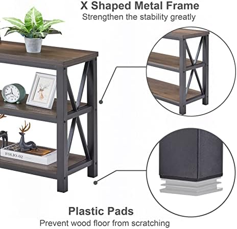 FATORRI Console Table for Entryway, Sofa Tables Behind Couch, Rustic Wood and - Image 9