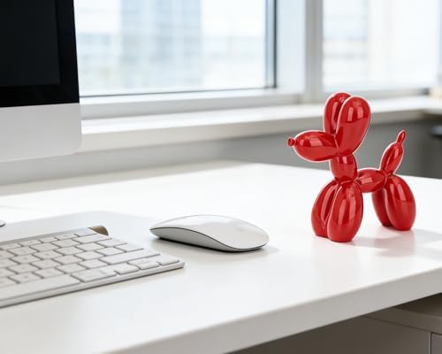 4 Inch Glossy Red Balloon Dog Sculpture - Image 4