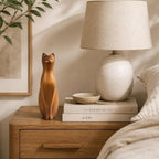 Comfy Hour Cat Sculpture Statue, 8 Inch Sitting Feline Figurine, Polyresin Wood-Look Brown Finish, Modern Farmhouse Shelf Decor for Indoor Home Accent, 1 Unit - Image 6