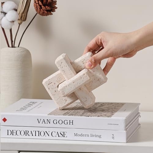 3-Link Knot Resin Travertine Decor, Coffee Table Book Shelf Decoration - Image 7