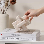 3-Link Knot Resin Travertine Decor, Coffee Table Book Shelf Decoration - Image 7