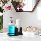 Glass Mouthwash Dispenser for Bathroom, 16 OZ Mouthwash Dispenser with Pour Spout and Wood Cup Holder and Tray, Mouth Wash Bottle Container, Black Kitchen Bathroom Decor and Accessories - Image 7