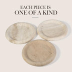 Koville Italian Round Travertine Tray, 8" Vanity Decorative Marble Tray for Countertop, Catchall for Perfume, Candles, Jewelry Dish - Image 6