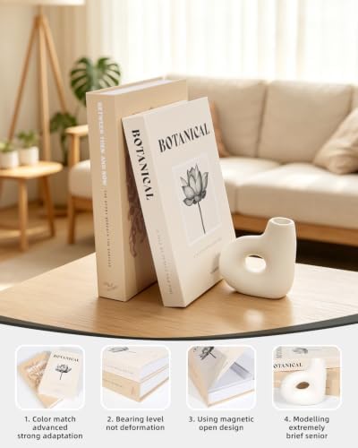 Decorative Books for Home Decor, Decor Books, 2 Fake Books with Ceramic Candlestick, Faux Books for Decoration, Coffee Table Books, Decorative Book for Home, Shelf, Table, Room Decor Aesthetic - Image 3
