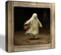 Funny Trick or Treat Ghost Wood Plaque Sign, Halloween Party Desk Decor 27 by XJCUG