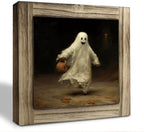 Funny Trick or Treat Ghost Wood Plaque Sign, Halloween Party Desk Decor 27 by XJCUG