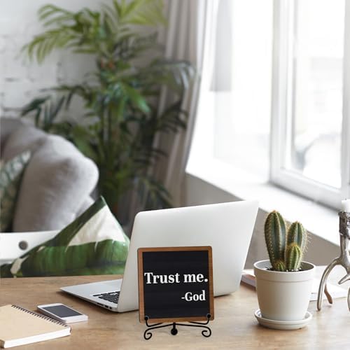 Home Decor, Farmhouse Shelf Decor For Living Room, Boho Aesthetic Table Decorations, Christian Gifts For Women Men, Entryway Tv Stand Fireplace Mantle Coffee Table Decoration (trust-02) - Image 5