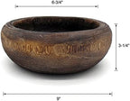 CVHOMEDECO. Primitives Solid Wood Functional and Collectible Bowl Vintage Round Hand Carved Wooden Bowl Rustic Treenware Artworks for Serving Nuts Snacks Fruits or Accent Decor, 9 Inch - Image 5