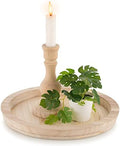 Hanobe Unfinished Round Wooden Craft Trays for DIY Decorative Plate by Hanobe
