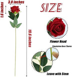 SITUMEIZI 15PCS Red Artificial Roses Silk Flowers Fake Roses Realistic Bouquet Long Stem with Gift Box for Mother's Gift Day Home Party Wedding Decorations - Image 4