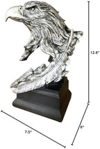 H&W Silvery Bald Eagle Figurines, USA's National Emblem, Statue Decoration - Image 4