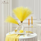 Serwalin 60 Pcs 17.7" Lemon Yellow Faux Pampas Grass Decor for Vase Filler - Image 5