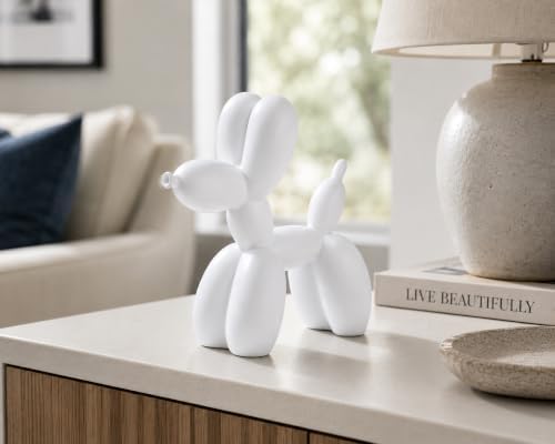 4 Inch Matte White Balloon Dog Sculpture - Image 5