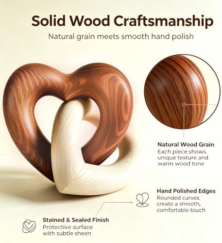 Upgrade Wood Knot Decor Rustic Home Décor Accents Hand Carved Coffee Table Decoration, Boho Chain Link Decoration, Modern Shelf, Rustic Objects for Home Decor Living Room Bedroom Gift - Image 3