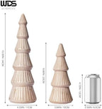 WONDROUS' DECO Wooden Christmas Tree Figurine, Tabletop Pink and Gold - Image 3