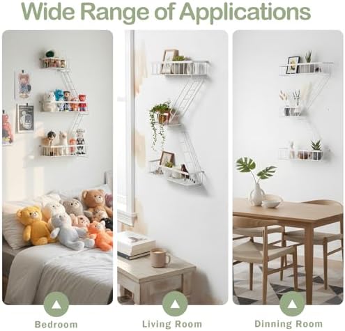 SweetSage Fire Escape Wall Shelf White - Modern New York City Wall Decorative Display Ladder Floating Shelves for Bedroom, Home Decor, Action Figure Display (2.5-Tier) - Image 4