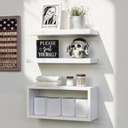 RICHER HOUSE 3-Set White Floating Wall Shelves, Bathroom Shelf Over Toilet by RicherHouse