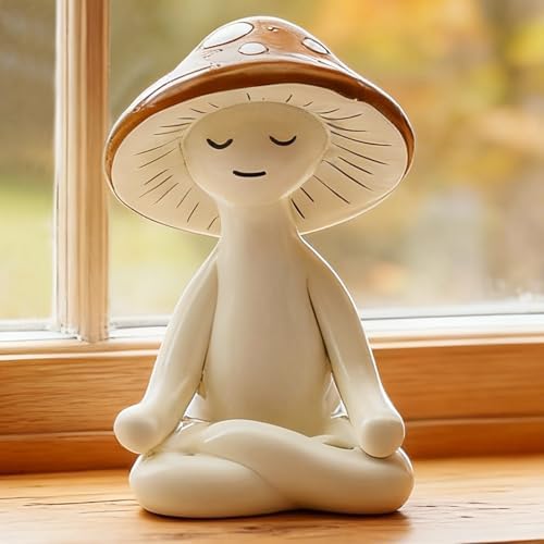 Mushroom Decor, Cute Resin Mushroom Statue, Home Garden Decor by DearKeeps