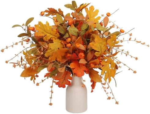 6-Pack Artificial Fall Mixed Foliage Stems for Vase Pumpkin Bouquet by YUGALI