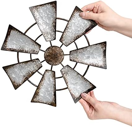 Mkono Wood Home Sign, Metal Windmill for O, Farmhouse Wall Decor - Image 5
