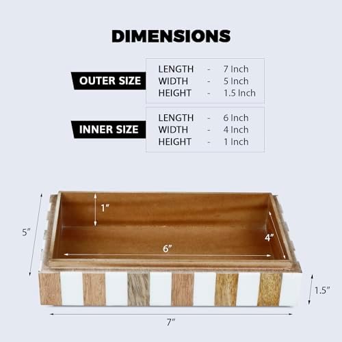 Handicrafts Home Small Jewelry Trinket Decorative Wood Box with Lid,5x7x1.5 - Image 2