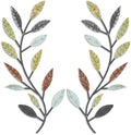 Zhengmy 2 Pcs Metal Leaf Wall Art Vine Branch Decor,Multi Color by Zhengmy