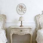 SIKOO Vintage Wall Sculptures White Flower Wall Art Hand Painted Ornate Wall Hanging Decoration Antique Pediment Wall Statue Ornament Decor Gallery for Kitchen Bedroom Living Room - Image 4