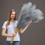 7 Pcs 45" Faux Pampas Grass – Fluffy Artificial Pompous Grass for Tall Floor Vase, Non-Shedding Home Decor, Boho Wedding Flowers, Baby Shower Centerpieces, Bedroom & Living Room Decor (Grey) by AuroraPrime