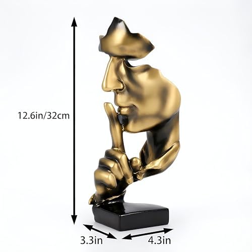 Gold Modern Abstract Art Thinker Statues – Home Office Desk Decor, Living Room Coffee Table Bookshelf Accent Sculpture, Bedroom Nightstand Minimalist Figurine Gift for Men Women - Image 4