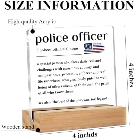 Police Officer Gifts Acrylic Sign, Appreciation Gift for Police Officers - Image 2
