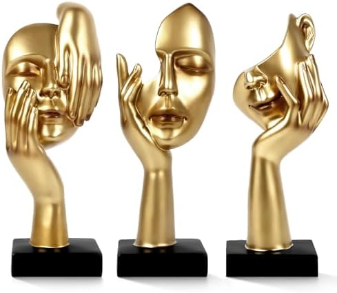 3 Pcs Thinker Statue,Modern Home Sculptures,Figurine for Bookshelf by Unknown
