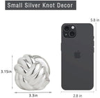 Small Silver Knot Decor, Chain Link Decor, Coffee Table Decor, Book Shelf Decor, Entry Table Decor, Aesthetic Minimalist Decorative Objects for Modern Home Living Room, Desk Decor for Office (Silver) - Image 3