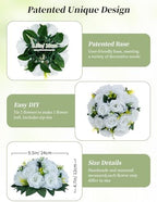 BLOSMON White Roses Artificial Flower for Home Decoration: 2 Pcs, Reusable - Image 6