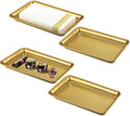 SheeChung Metal Vanity Tray, Bathroom Counter Storage Tray, Gold 4 Pack by SheeChung