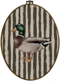 dvhdajed Vintage Mallard Duck Oval Wall Art Decor, Duck Nursery Decor,Vintage Ducks Framed Canvas Art, Olive Farmhouse Ducks Wall Hanging Decoration for Bedroom Living Room Bathroom, 8.7x11.3 In by dvhdajed