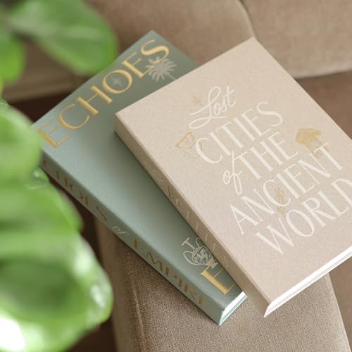 Decorative Books for Home Decor – Beige & Sage Linen Faux Books for Decoration: Aesthetic Fake Book Shelf, Living Room, Mantle, Entryway & Coffee Table Decor – Stack Faux Book Storage Box, Set of 2 - Image 3