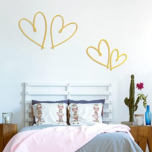 Pangda 4 Pieces Gold Metal Heart Wall Decor Ornaments, Gold - Image 6