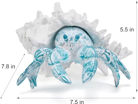 Beach Coastal Blue Hermit Crab Statue Home Bathroom Decor Gift - Image 2