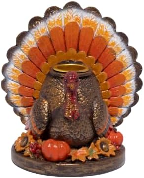 Hodao Thanksgiving Turkey Candle Holder, Resin Fall Home Decor - Image 6