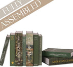 ORITZIO Green Faux Books Set of 9 - Concealed Storage Faux Books Perfect for Coffee Table, Home Staging, Interior Design & Fashion Books, Old Money Asesthetic - Image 2