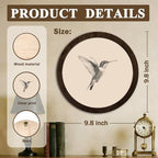 CFFJLHN Vintage Spring Hummingbird Bird Wall Art Decor, Neutral Sketch Minimalist Farmhouse Bird Round Hanging Wall Decor for Home Bedroom Living Room Bathroom, 10x10 Inch - Image 7