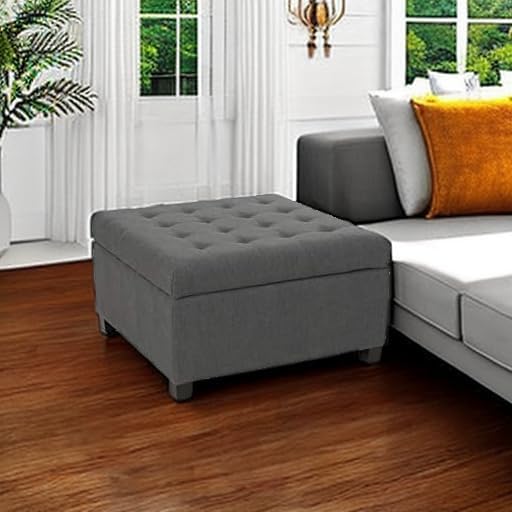 Christopher Knight Home Hedda Tufted Fabric Storage Ottoman - Image 6