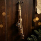 1pc Rustic Charm Bell - Handmade Hemp Rope Wind Chimes Hanging Decoration, Distressed Finish Cow Bell with Jute Hanging Rope, Perfect for Front Door, Outdoor, Window, and Home Decor - Image 5