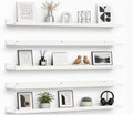 36inch Long Floating Shelves for Wall Decor, 5-Set Shelves with Lip, White by RicherHouse