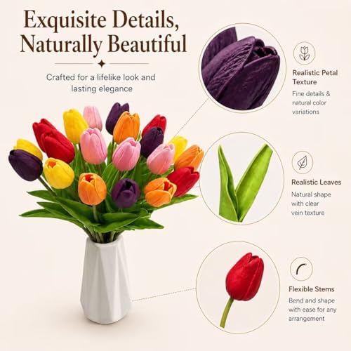 Mandy's 20pcs Artificial Multicolor Tulips - Image 4
