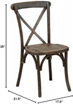 EMMA + OLIVER Gray Wash Dark Driftwood X-Back Chair - Image 2