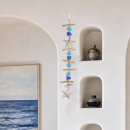 JQAQJU Sea Glass Beach Room Decor, Coastal Wall Decor with Starfish - Image 5